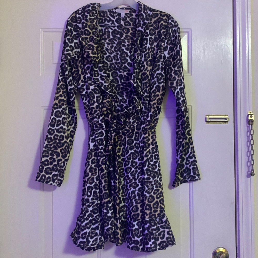 Leopard printed cocktail dress